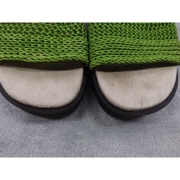 Carolina Colours‎ Sandals Women's Sz 8M Green Slip On Wedge Stretchy Woven Top - Picture 11 of 16